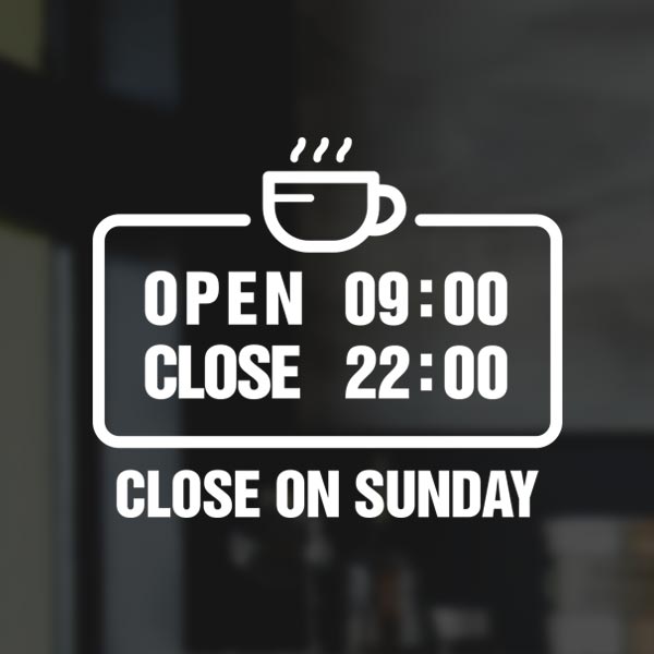 카페 머그(영문기본)(ST012) / 영업시간 오픈클로즈 시트컷팅 스티커