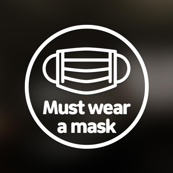 마스크 착용 영문 스티커(ST030) / 코로나19 바이러스 안전보건예방안내 시트컷팅